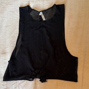 FP Movement by Free People Black Mesh Crop Top